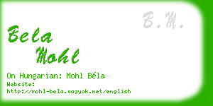 bela mohl business card
